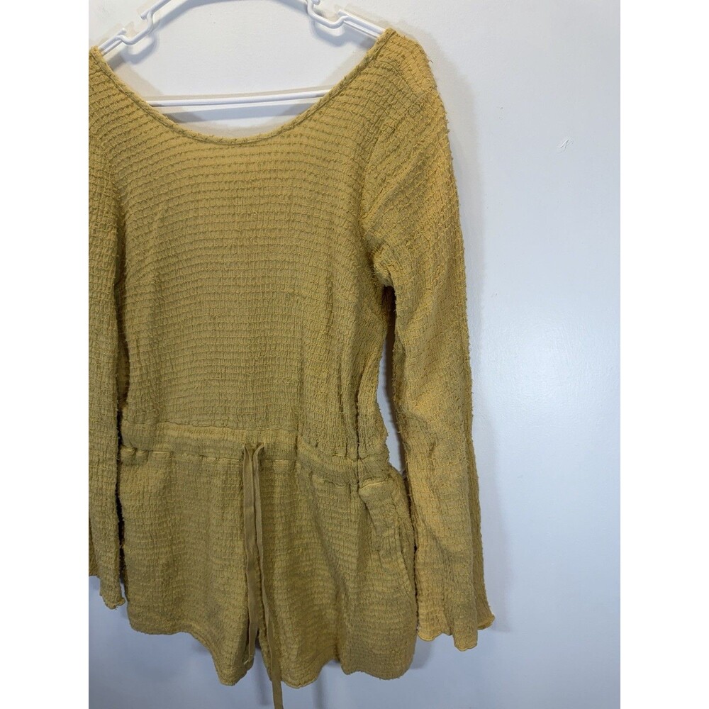 FREE PEOPLE Women’s Laidback Lover Romper Color Sunny Honey Cotton Sz S - Picture 6 of 16